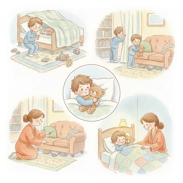 Max and the Lost Teddy story for kids illustration