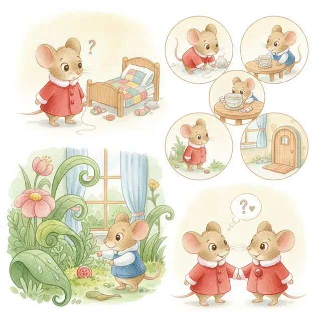 Max and the Missing Button story for kids illustration