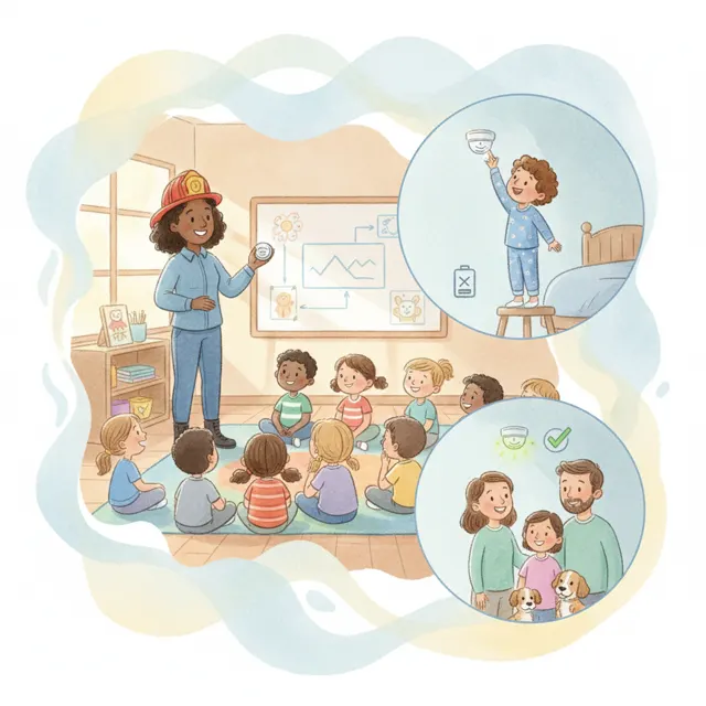 Maya Checks the Smoke Alarm story for kids illustration