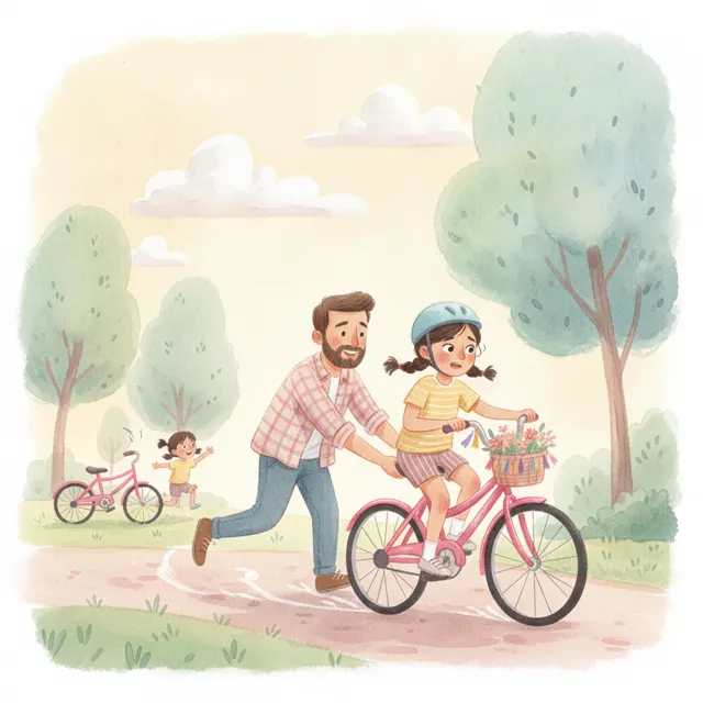 Maya Rides Without Training Wheels story for kids illustration