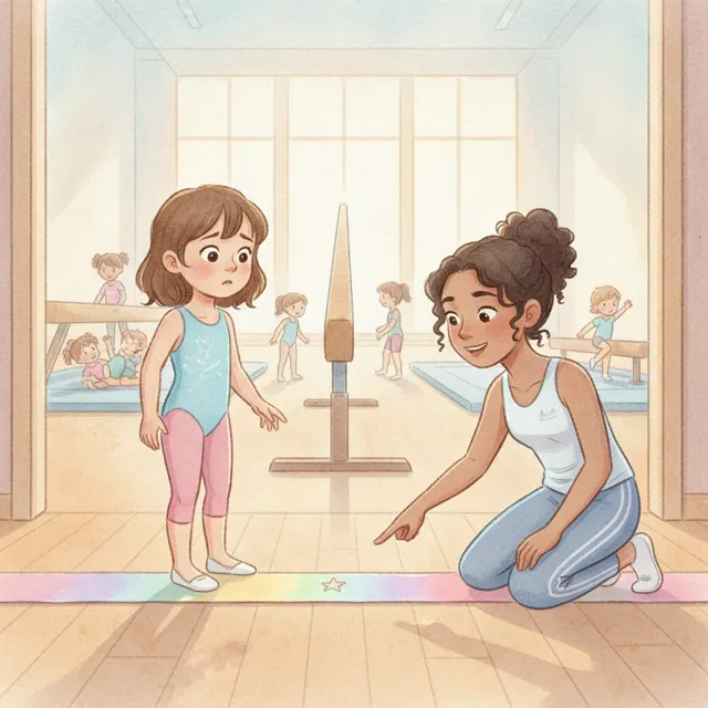 Maya's First Day on the Beam story for kids illustration