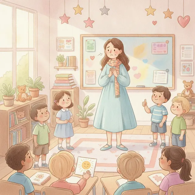 Maya's Shaky First Day story for kids illustration