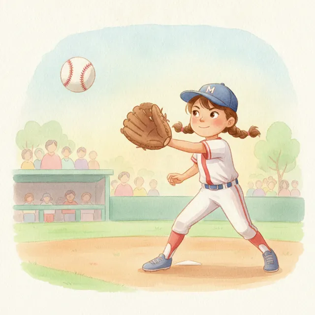 Maya's Very First Catch story for kids illustration