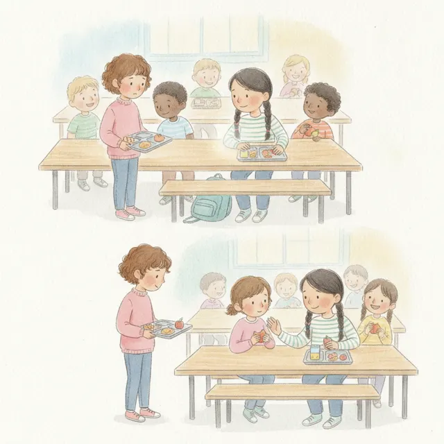 Maya Saves a Seat story for kids illustration