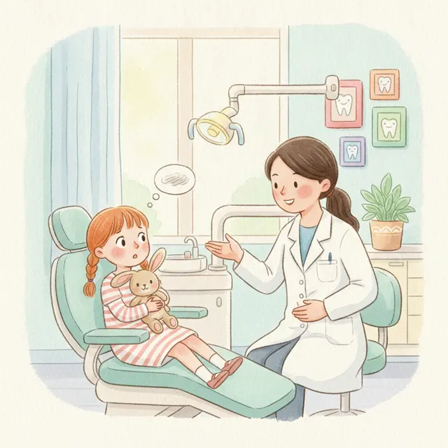 Meeting the New Dentist story for kids illustration