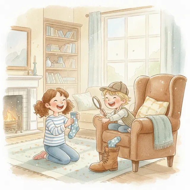 Mia and the Missing Sock story for kids illustration