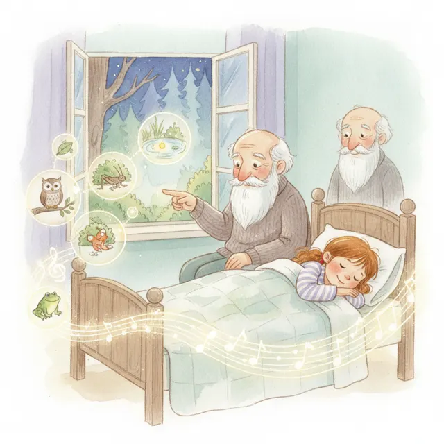 Mia and the Noisy Forest story for kids illustration