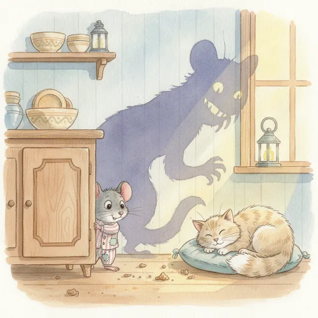 Milo and the Big Scary Shadow story for kids illustration