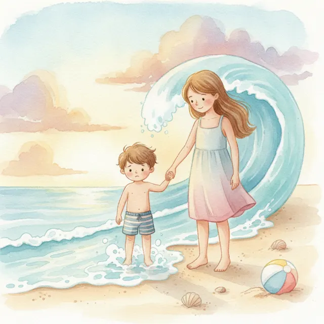 Milo and the Great Big Wave story for kids illustration