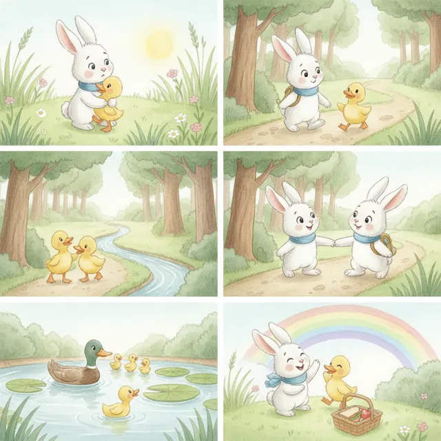 Milo and the Lost Duckling story for kids illustration