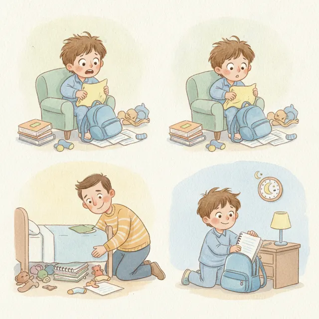 Milo and the Lost Homework story for kids illustration