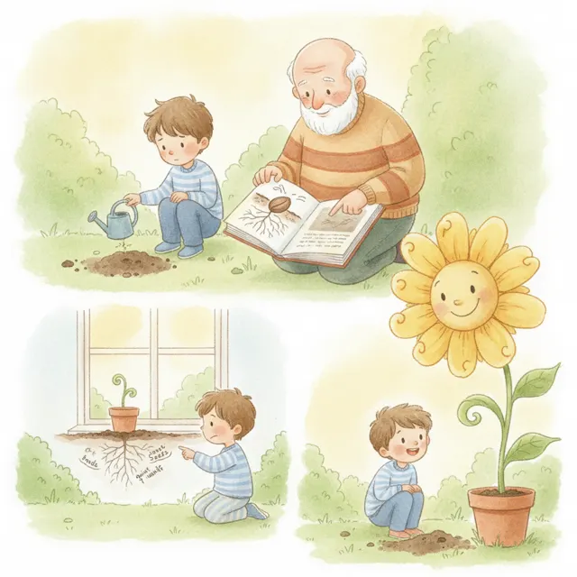 Milo and the Seed That Took Its Time story for kids illustration