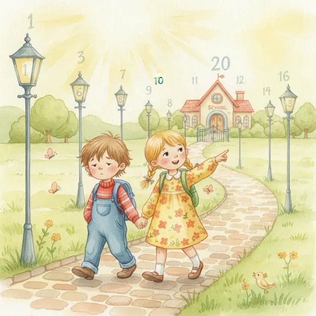 Milo Counts His Steps to School story for kids illustration