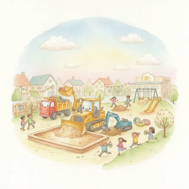 Milo Digs a Playground story for kids illustration