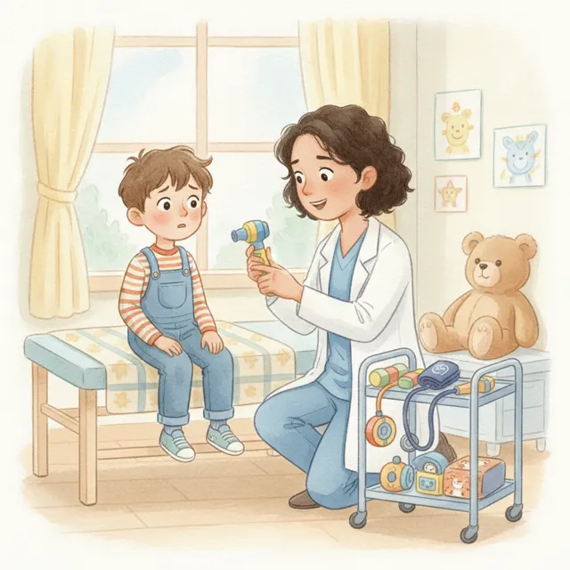 Milo's Brave Checkup story for kids illustration