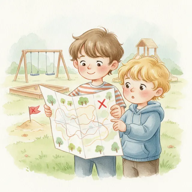 Milo's Map to a Friend story for kids illustration