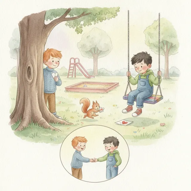 Milo's Secret Friend story for kids illustration
