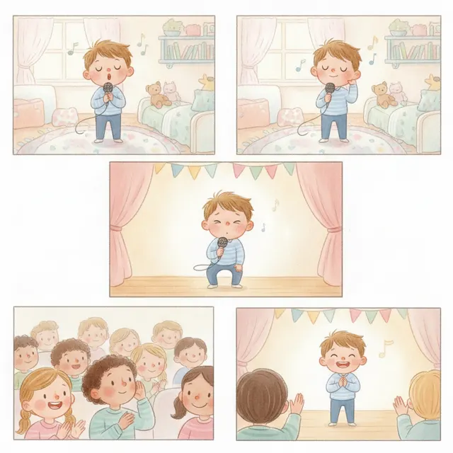 Milo Sings a Soft Song story for kids illustration