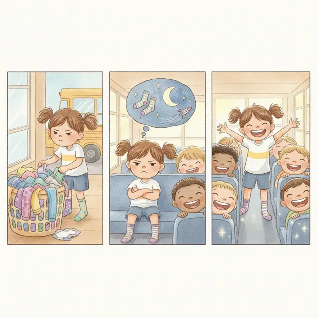 My Socks Went to the Moon story for kids illustration