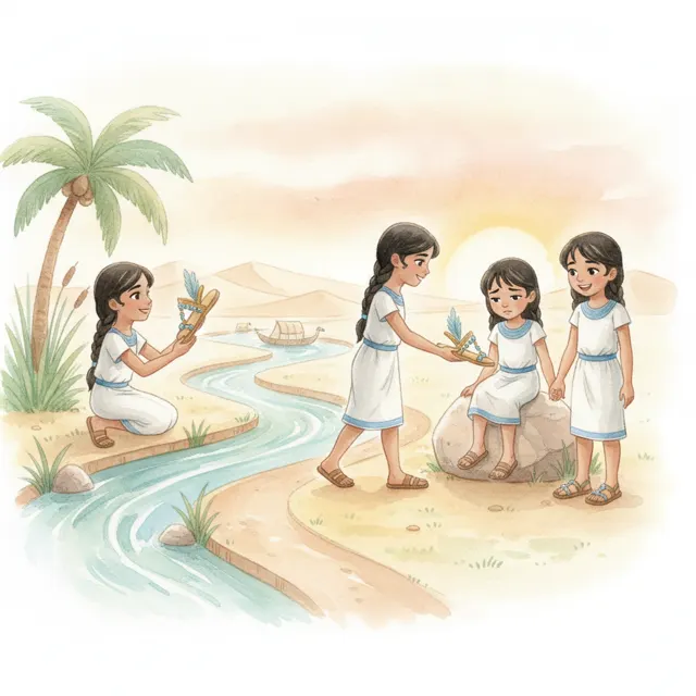 Nefer and the Lost Sandal story for kids illustration