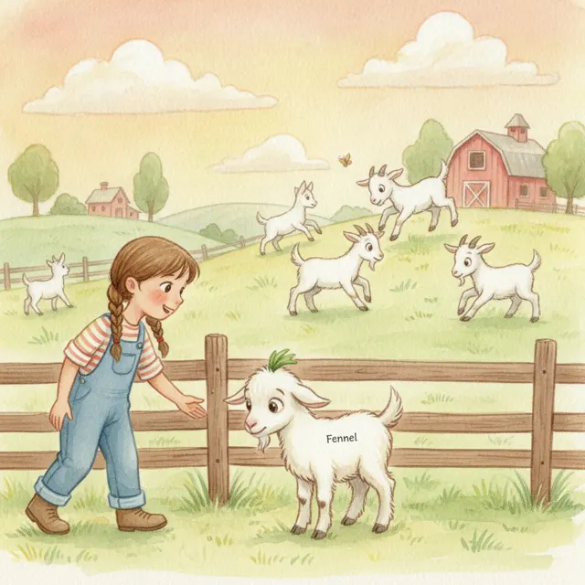 Nell and the New Kid Goat story for kids illustration