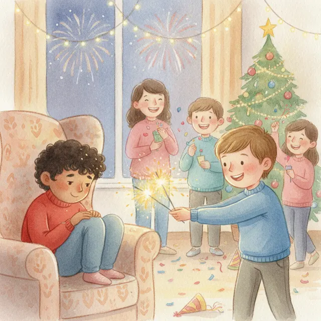 New Year, New Friend story for kids illustration