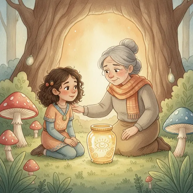 Nia and the Golden Jar story for kids illustration