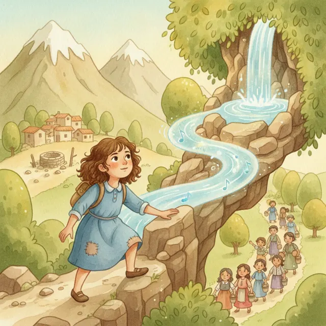 Nia Finds the Hidden Spring story for kids illustration