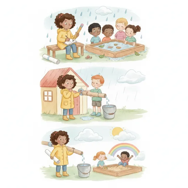 Nia's Plan for the Rainy Day story for kids illustration