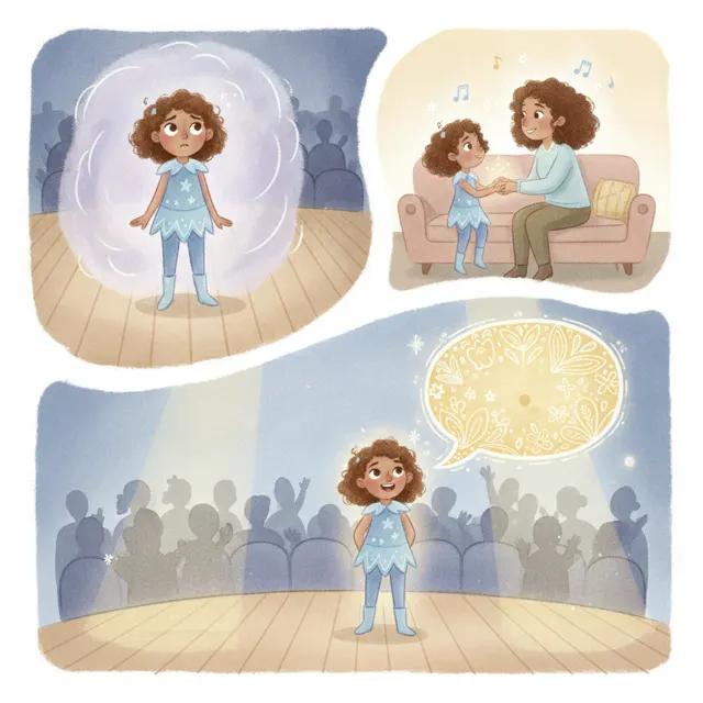 Nia Tries the Stage story for kids illustration