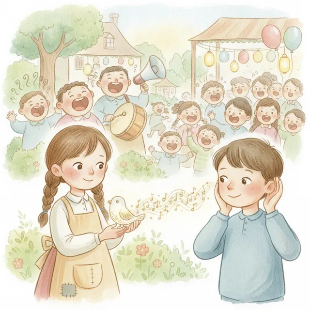 Nina and the Tiny Glass Bird story for kids illustration