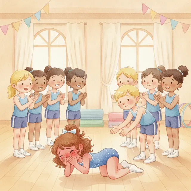 Nina Falls and Gets Back Up story for kids illustration