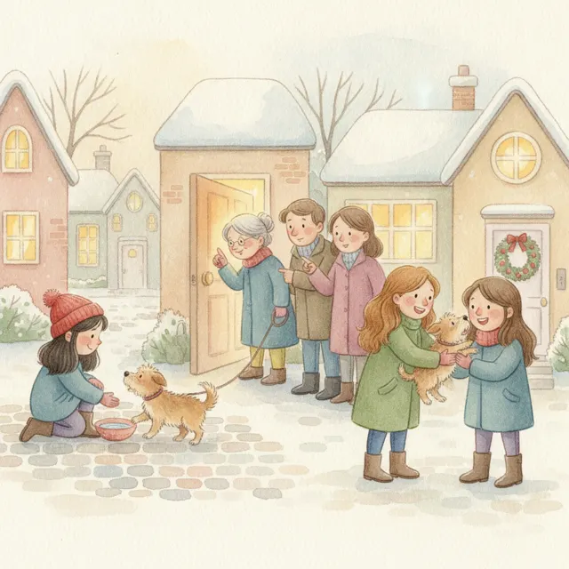 Nina Helps the Lost Dog story for kids illustration