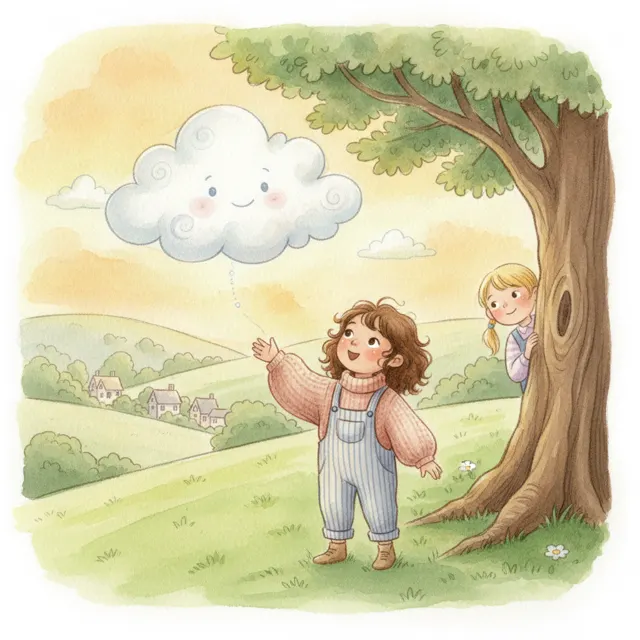 Nina's Cloud Best Friend story for kids illustration