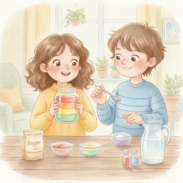 Nina's Rainbow in a Jar story for kids illustration