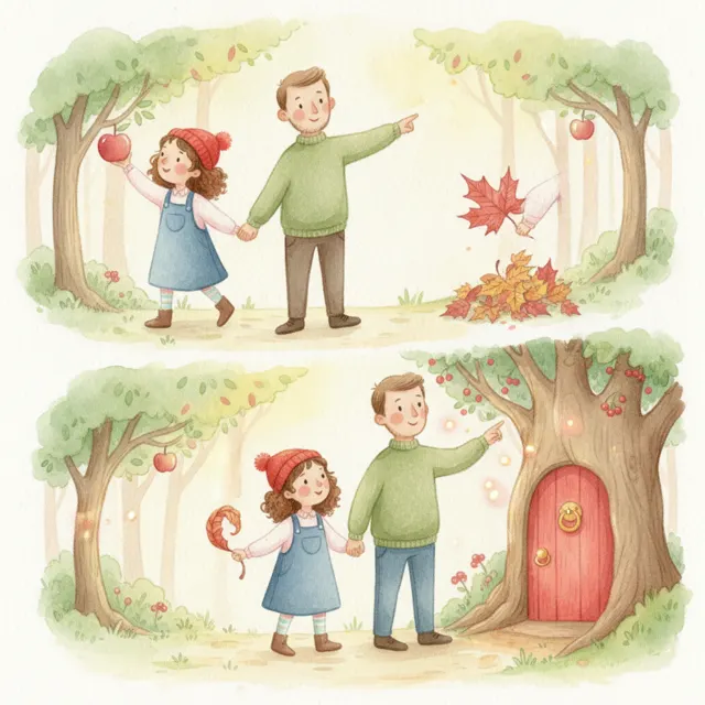 Nina's Red Treasure Hunt story for kids illustration