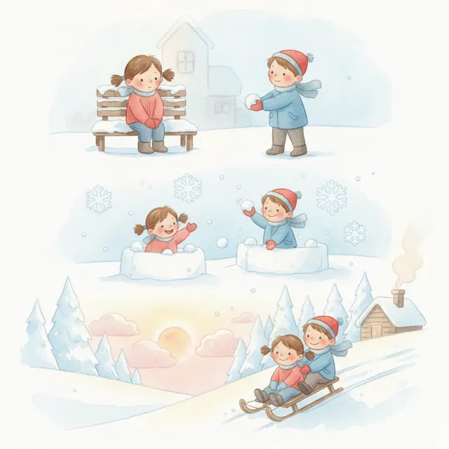 Nina's Snowball Surprise story for kids illustration