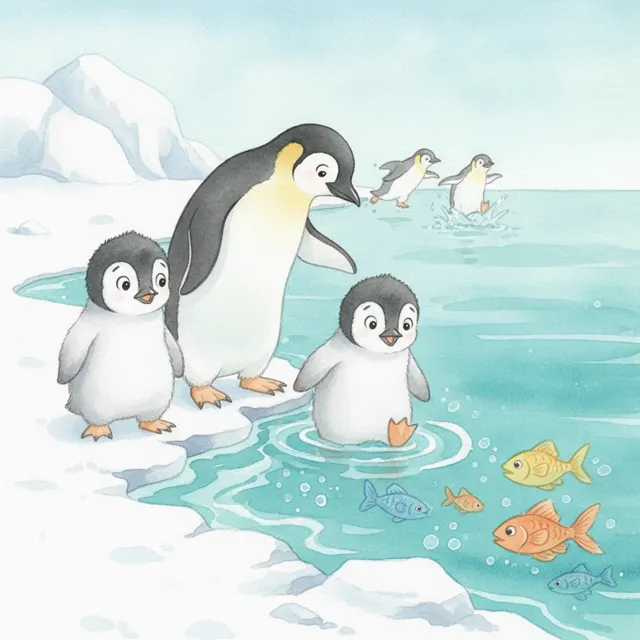 Nook's Very First Swim story for kids illustration