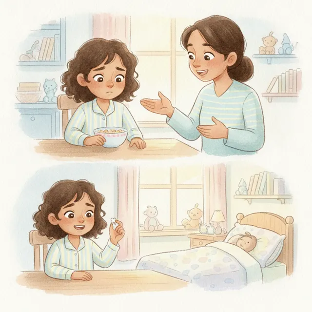 Noor and the Wobbly Tooth story for kids illustration