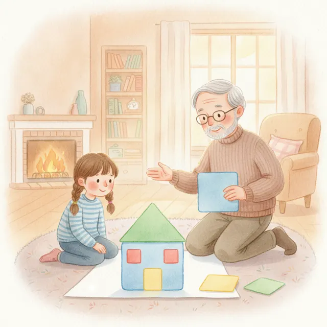 Nora's Shape House story for kids illustration