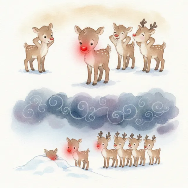 Nori and the Glowing Nose story for kids illustration