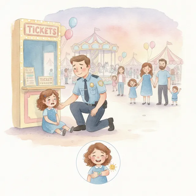 Officer Ben Finds the Way Home story for kids illustration