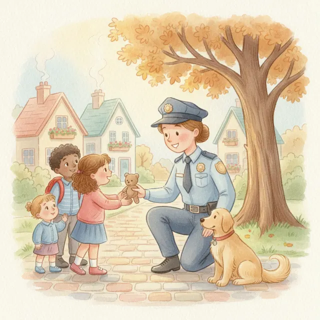 Officer Friendly's First Day story for kids illustration