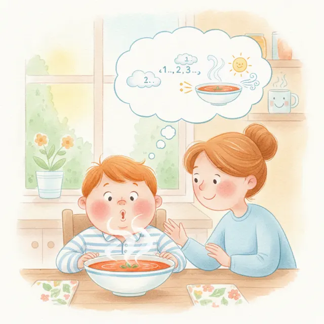Ollie and the Hot Soup story for kids illustration