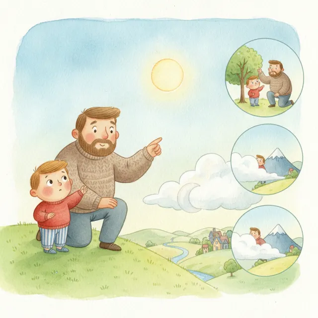 Ollie and the Missing Moon story for kids illustration