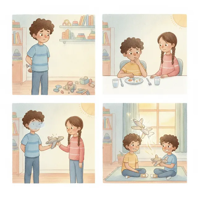 Omar Says Sorry story for kids illustration