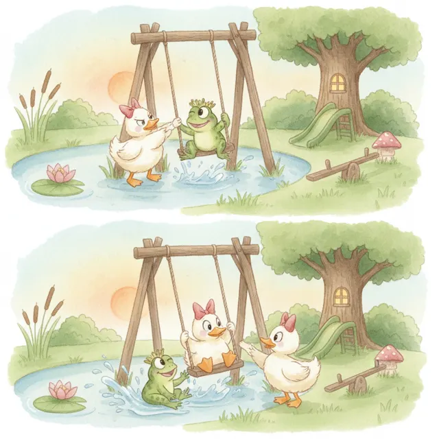 One Swing, Two Friends story for kids illustration