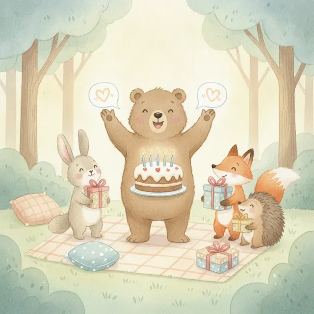 Oso Says Thank You story for kids illustration