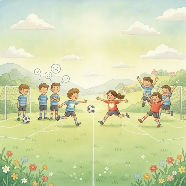 Passing Is Better Than Scoring story for kids illustration