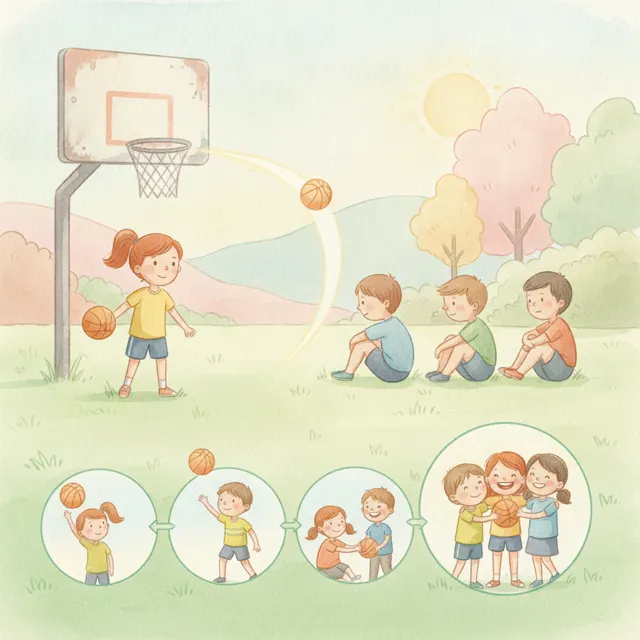 Passing to a New Friend story for kids illustration